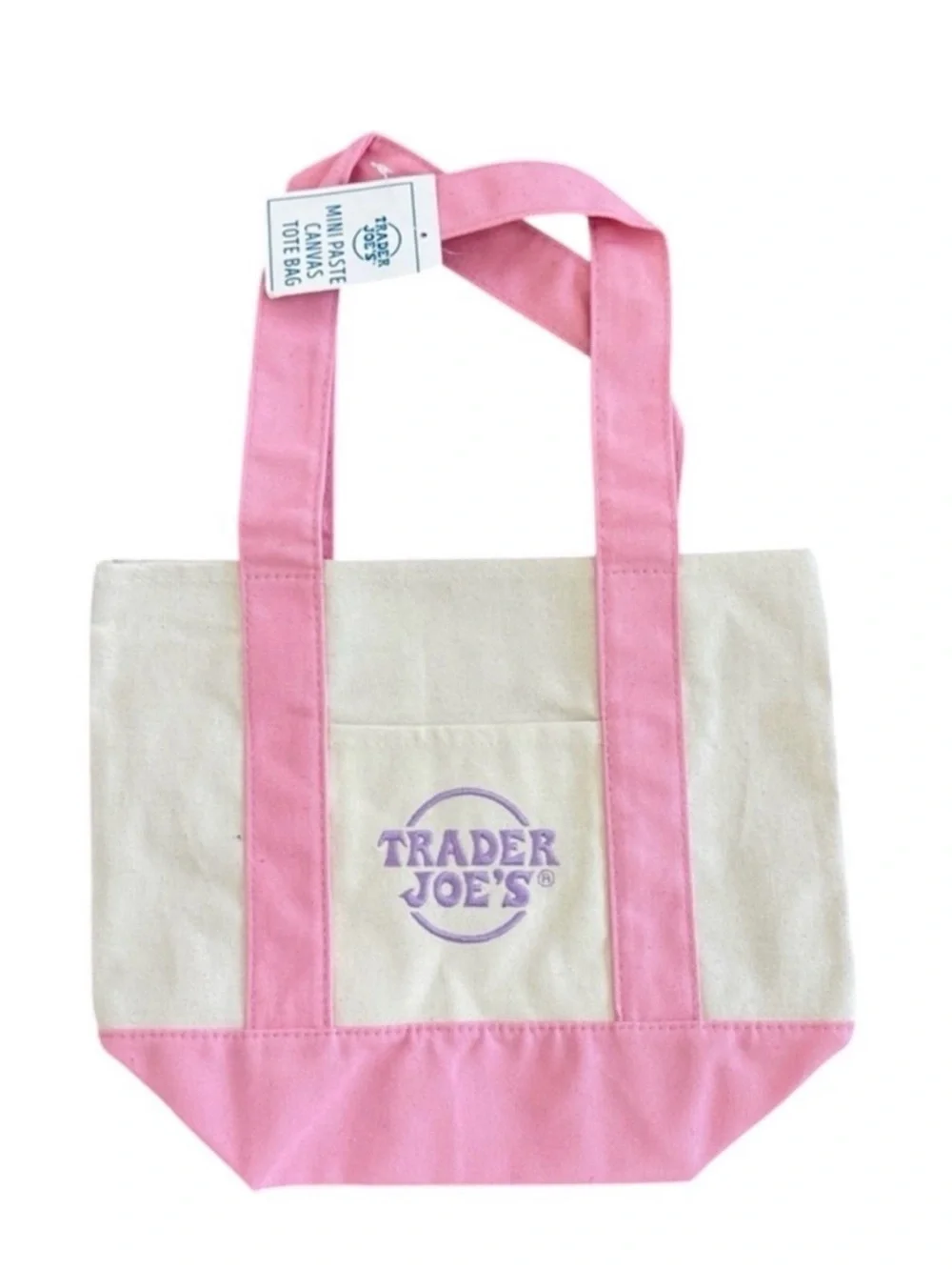 Trader Joe'S Mini Pastel Canvas Tote Bag